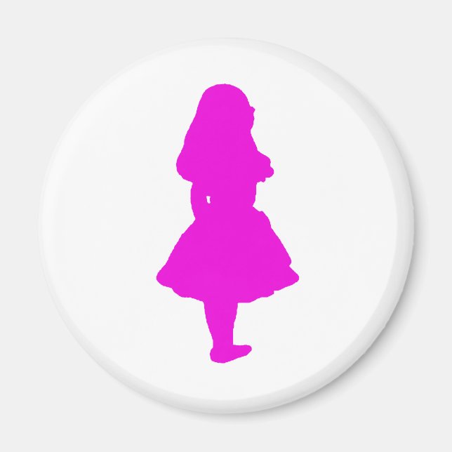 Alice im Wunderland Lachs Fuschia Pink Magnet (Vorne)