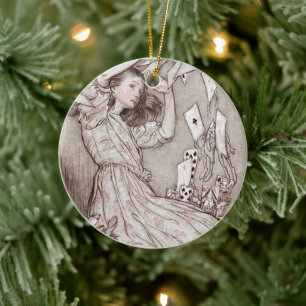 Alice im Wunderland Lewis Carroll Rackham Keramik Ornament