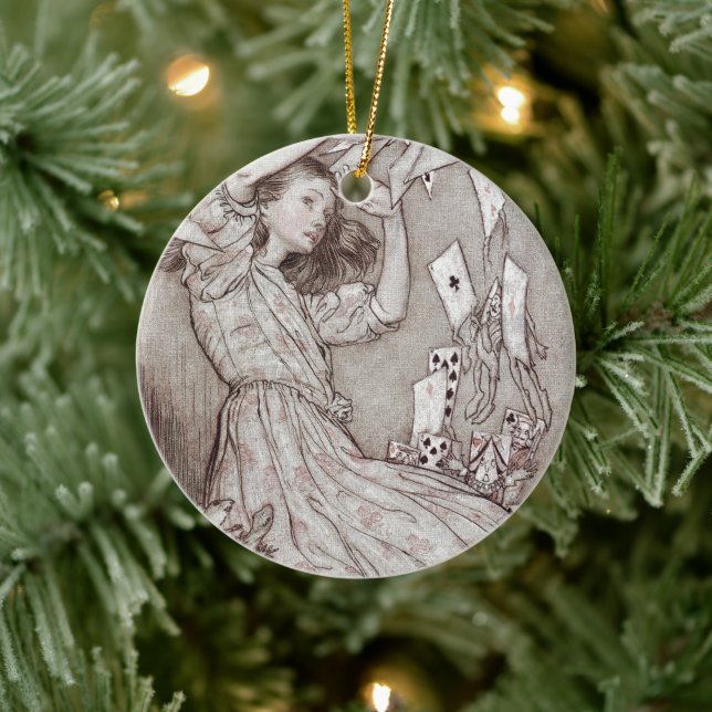 Alice im Wunderland Lewis Carroll Rackham Keramik Ornament (Baum)