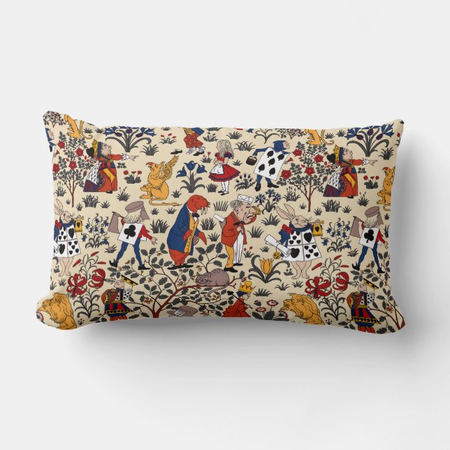 Alice im Wunderland Lumbalkissen Lendenkissen (Vorderseite)