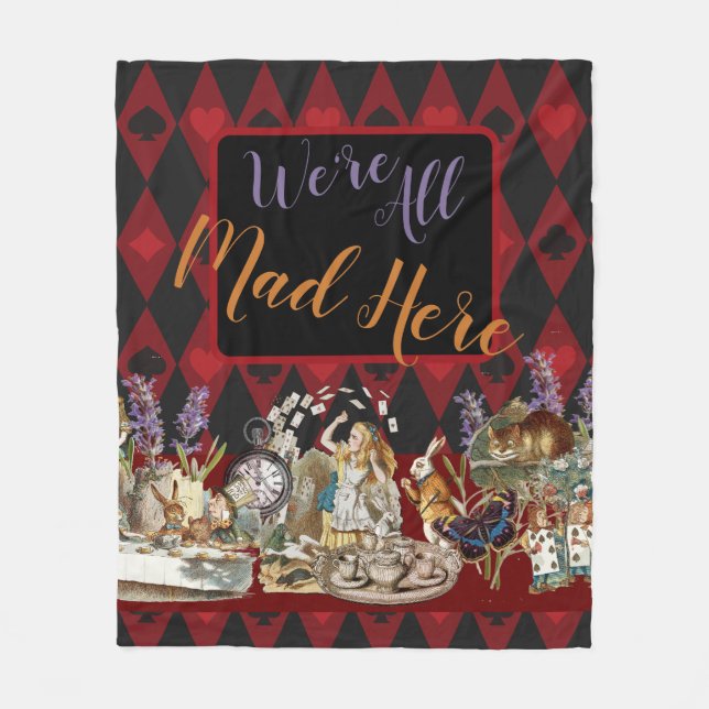 Alice im Wunderland Mad Cheshire Cat Fleecedecke (Vorderseite)