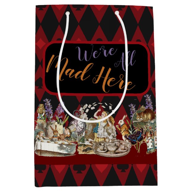 Alice im Wunderland Mad Cheshire Cat Mittlere Geschenktüte (Vorderseite)