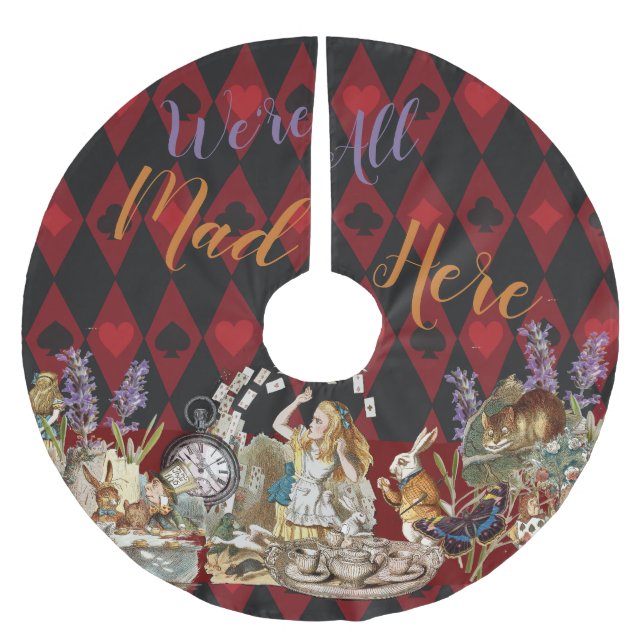 Alice im Wunderland Mad Cheshire Cat Polyester Weihnachtsbaumdecke (Vorderseite)