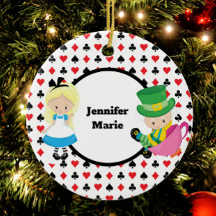 Alice im Wunderland Mad Hatter Card Deck Custom Keramik Ornament