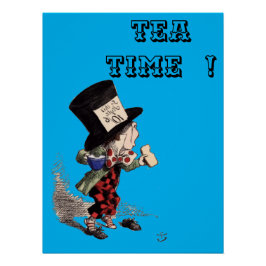 Alice im Wunderland - Mad Hatter - farbblau bkgrd Poster