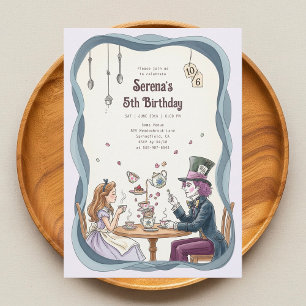 Alice im Wunderland Mad Hatter Tea Geburtstag Einladung