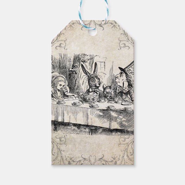 Alice im Wunderland Mad Hatter Tee Party Geschenk- Geschenkanhänger (Vorderseite)