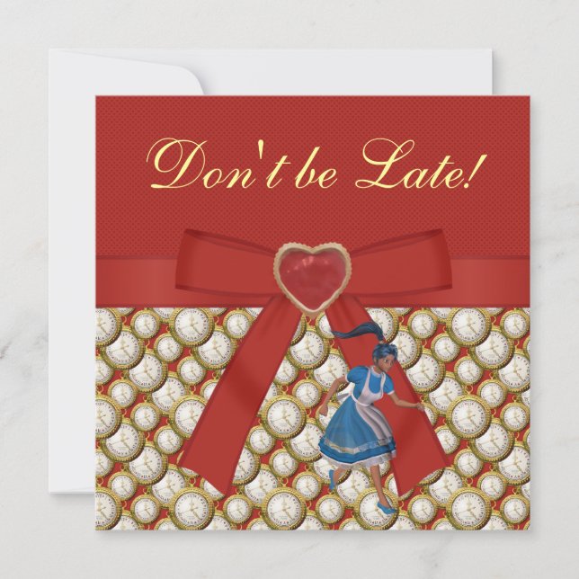 Alice im Wunderland Mad Hatter Tee Party lädt ein Einladung (Vorderseite)