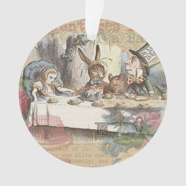 Alice im Wunderland Mad Tea Party Kunst Ornament (Vorderseite)
