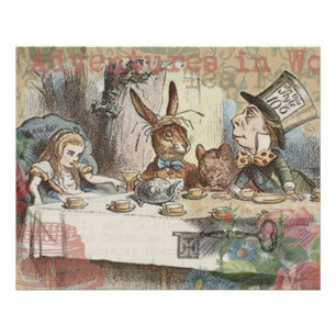 Alice im Wunderland Mad Tea Party Kunst Poster