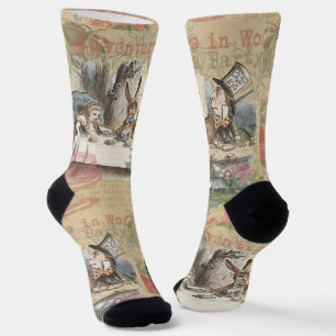 Alice im Wunderland Mad Tea Party Kunst Socken
