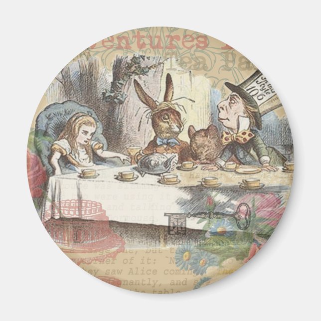 Alice im Wunderland Mad Tea Party Magnet (Vorne)