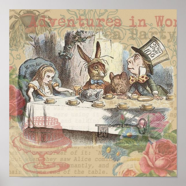 Alice im Wunderland Mad Tea Party Poster (Vorne)