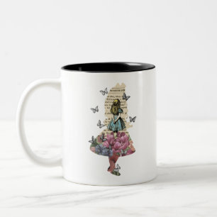 Alice im Wunderland Magischer Garten - Vintage Buc Zweifarbige Tasse