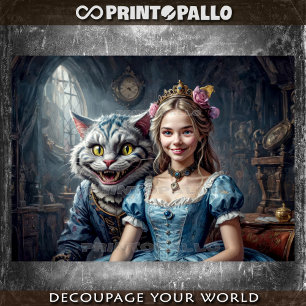 Alice im Wunderland mit der Grinsekatze Seidenpapier