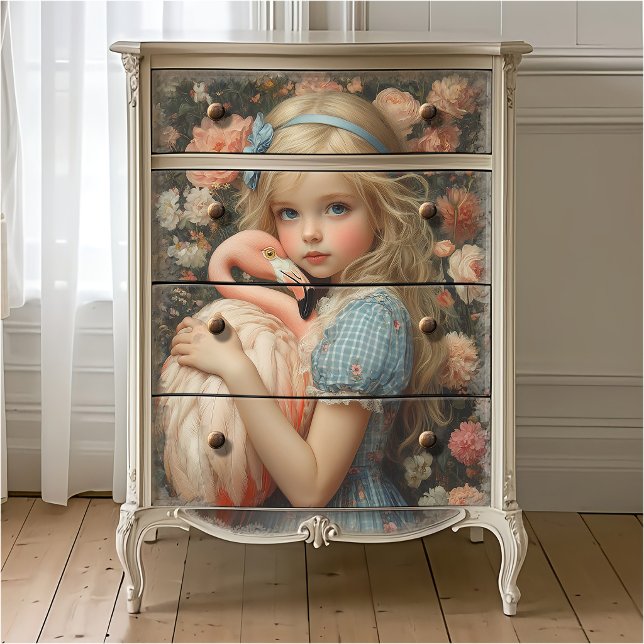 Alice im Wunderland mit Flamingo Seidenpapier (Von Creator hochgeladen)