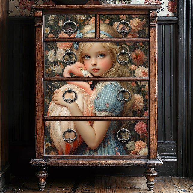 Alice im Wunderland mit Flamingo Seidenpapier (Von Creator hochgeladen)