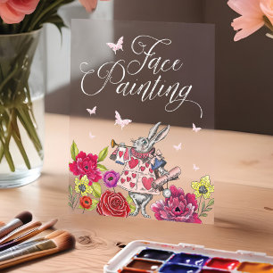 Alice im Wunderland mit Gesichtsmalerei Acrylschild