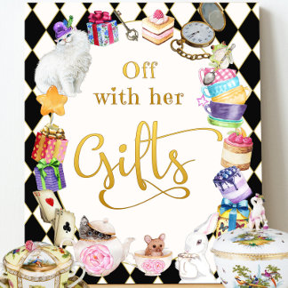 Alice im Wunderland mit ihren Geschenken Poster