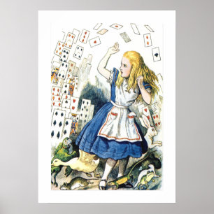 Alice im Wunderland mit Magischen Karten Poster