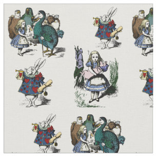Alice im Wunderland mit weißem Kaninchen Stoff