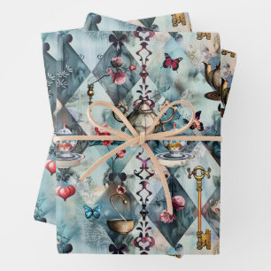 Alice im Wunderland Muster Geschenkpapier Set