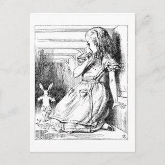 Alice im Wunderland nach Weißkaninchen Postkarte