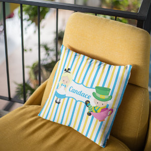 Alice im Wunderland Niedlich Kids Monogram Blue Ye Kissen