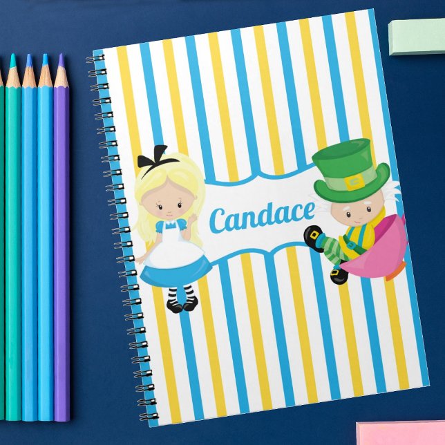 Alice im Wunderland Niedliche Personalisierte Kind Notizblock (Von Creator hochgeladen)