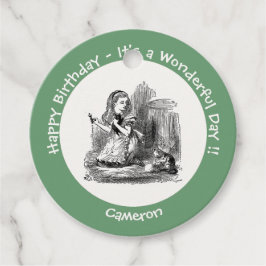 Alice im Wunderland Party - Alice und das Kitten Geschenkanhänger