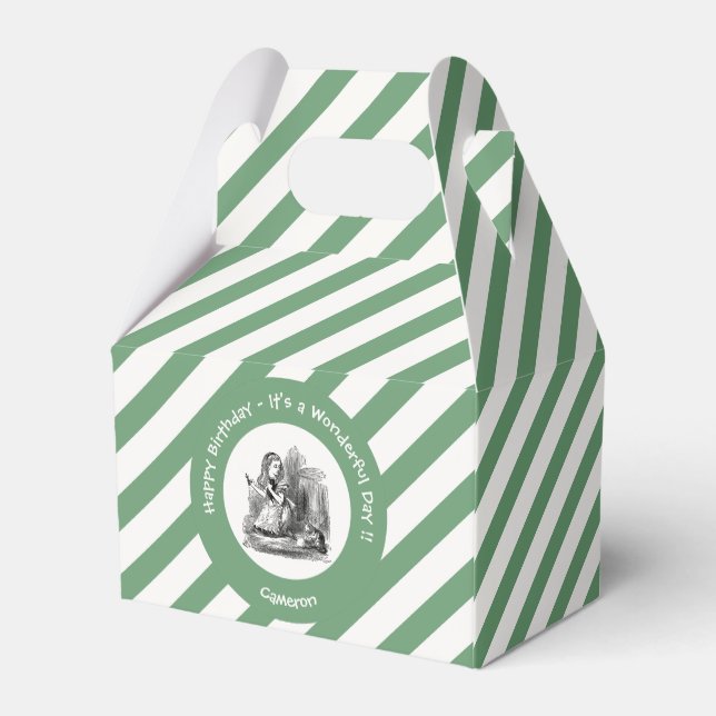 Alice im Wunderland Party - Alice und das Kitten Geschenkschachtel (Rückseite)