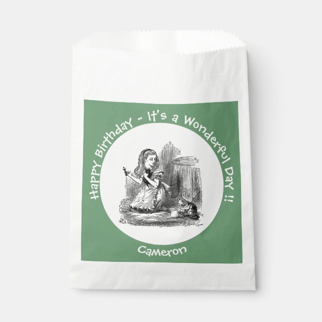 Alice im Wunderland Party - Alice und das Kitten Geschenktütchen (Vorderseite)