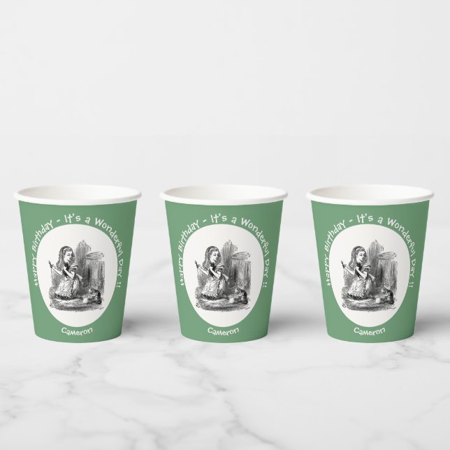 Alice im Wunderland Party - Alice und das Kitten Pappbecher (Multi)