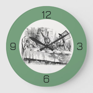 Alice im Wunderland Party - Mad Hatters Tea Party Große Wanduhr