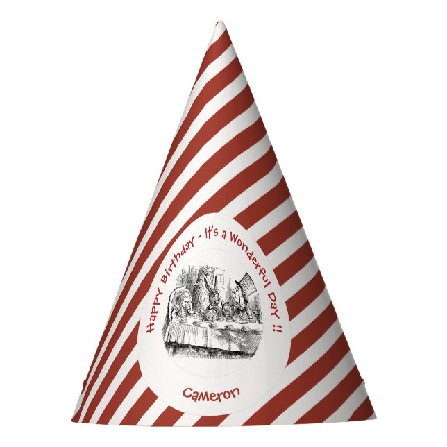 Alice im Wunderland Party - Mad Hatters Tea Party Partyhütchen (Vorderseite)