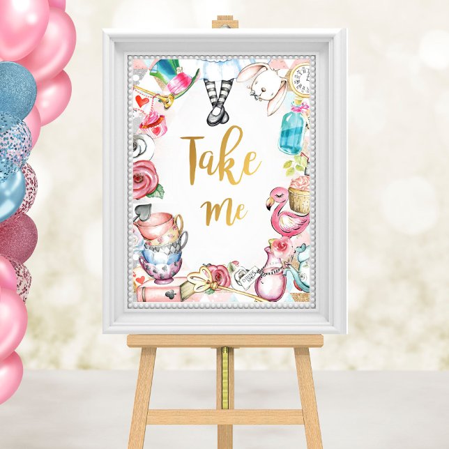 Alice im Wunderland Party-Signierung, nehmen Sie m Poster (Von Creator hochgeladen)