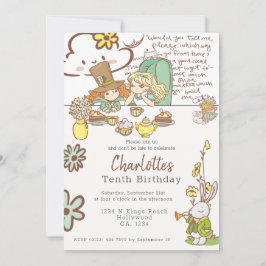 Alice im Wunderland Personalisiertes Party Einladung