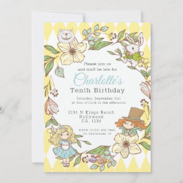 Alice im Wunderland Personalisiertes Party Einladung