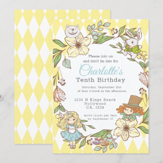 Alice im Wunderland Personalisiertes Party Einladung