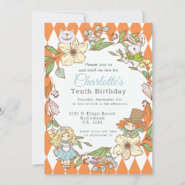 Alice im Wunderland Personalisiertes Party Einladung