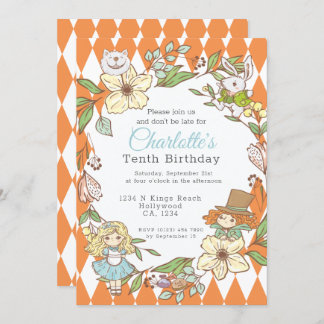 Alice im Wunderland Personalisiertes Party Einladung