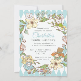 Alice im Wunderland Personalisiertes Party Einladung