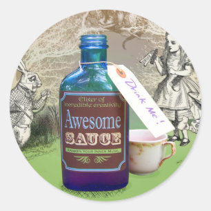 Alice im Wunderland Phantastischer Sauce Runder Aufkleber