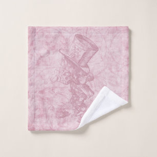 Alice im Wunderland Pink floral Art Mad Hatter Waschlappen