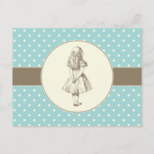Alice im Wunderland Polka Dots Postkarte