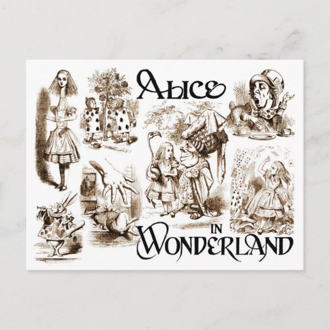 Alice im Wunderland Postkarte (Vorderseite)