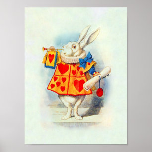 Alice im Wunderland ~ Print Rabbit Pink Heart Poster
