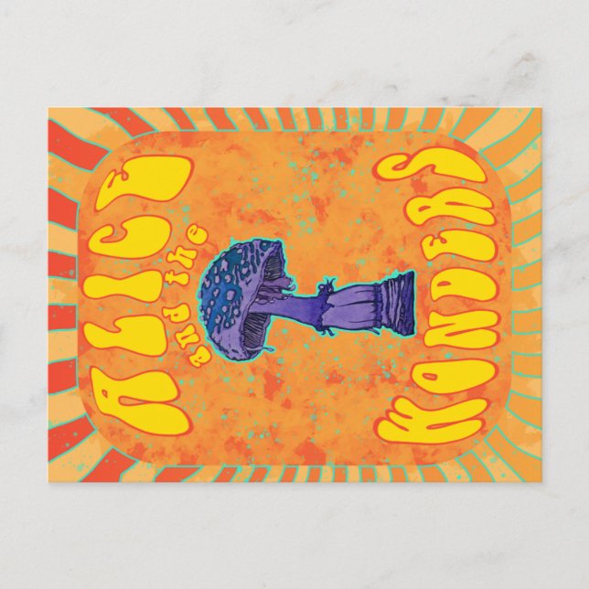 Alice im Wunderland Psychedelic Hippie Postcard Postkarte (Vorderseite)