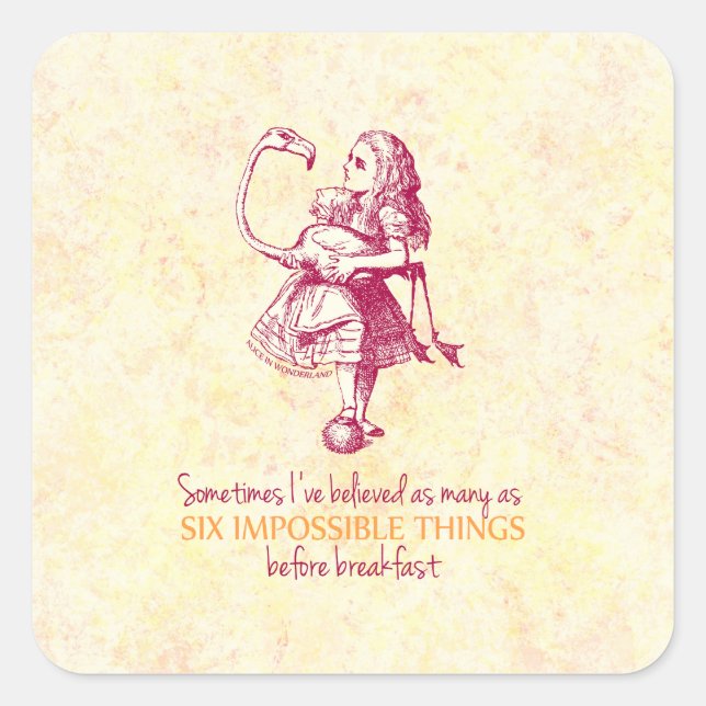 Alice im Wunderland Quadratischer Aufkleber (Vorderseite)