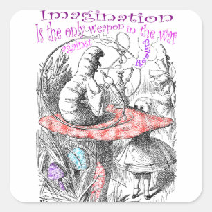 Alice im Wunderland Quadratischer Aufkleber